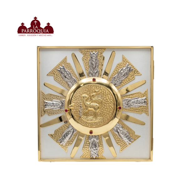 Sagrario Metálico Plateado y Dorado Pequeño