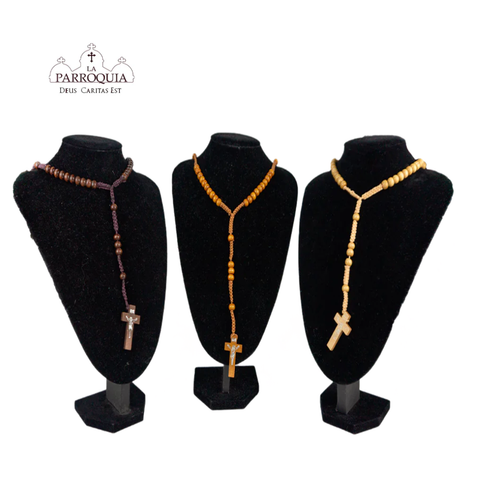 Rosario de Madera e Hilo Varios Colores