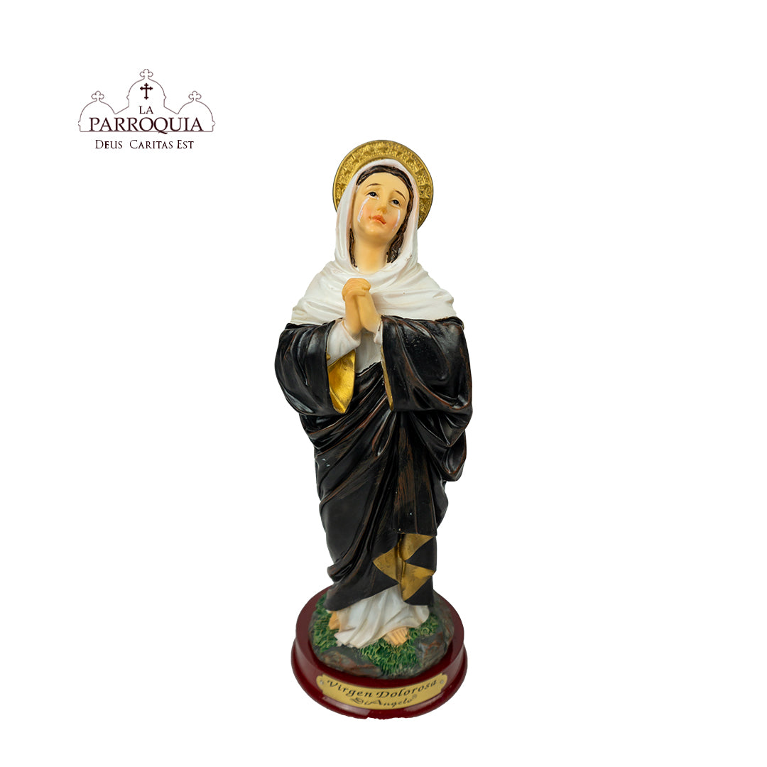Virgen de Dolores 20 cm Base de Madera