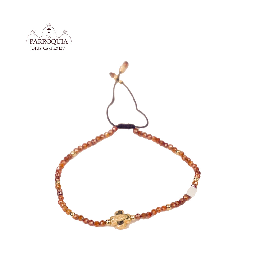 Pulsera cruz coral